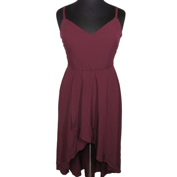 Halara Smocked Back Wrap Look Flowy High Low Maxi Dress Amaranth Size XL - Picture 1 of 11